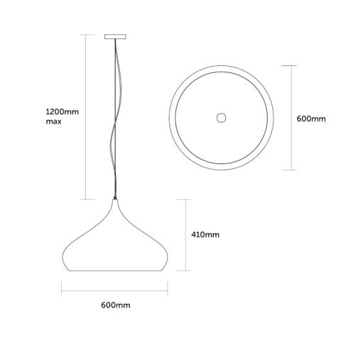 Suspension Calice Ø60 Cowhide rouge/Blanc – Image 4