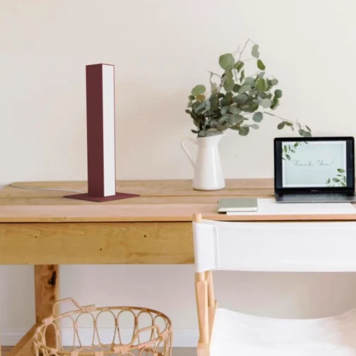 Lampe a poser Linear Rouge Cowhide ambiance