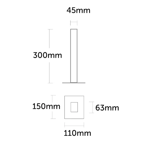 Lampe a poser Linear dimension