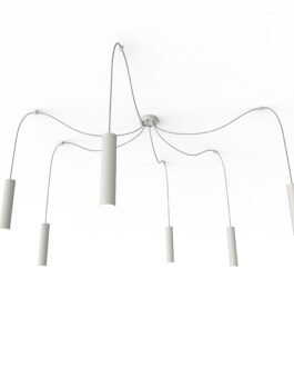 Suspension Médusa Blanche mat 6 branches