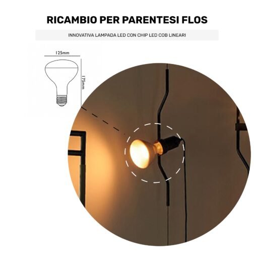 700396.0NA LED Fil R125 11.2W 2700K Pour luminaire Flos Parentesi et Luminator – Image 2