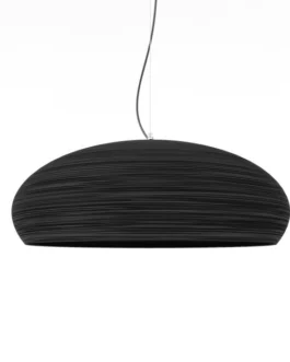 Suspension mat texturé UFO Ø60 Noir