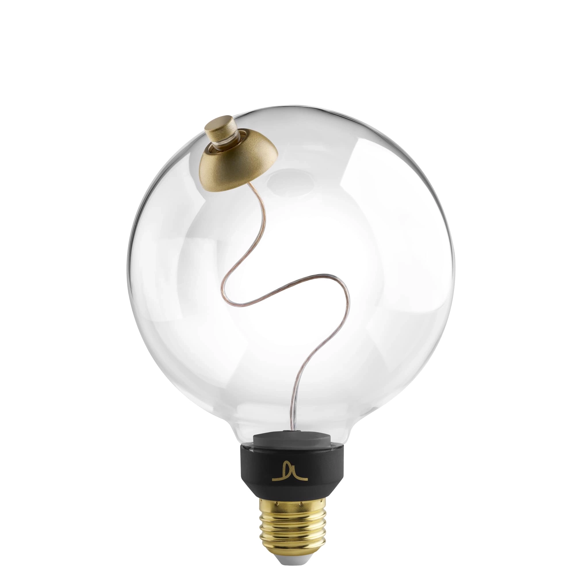Lampe Led Satellite base noir avec réflecteur doré